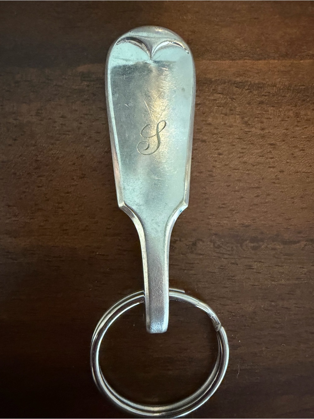 I Engraved Silverware Keychain